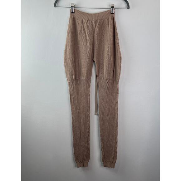 Rehab Lab Beige Sweatsuit Perforated Hooded Lace Up Poplin Pants Set L Large - Picture 8 of 16